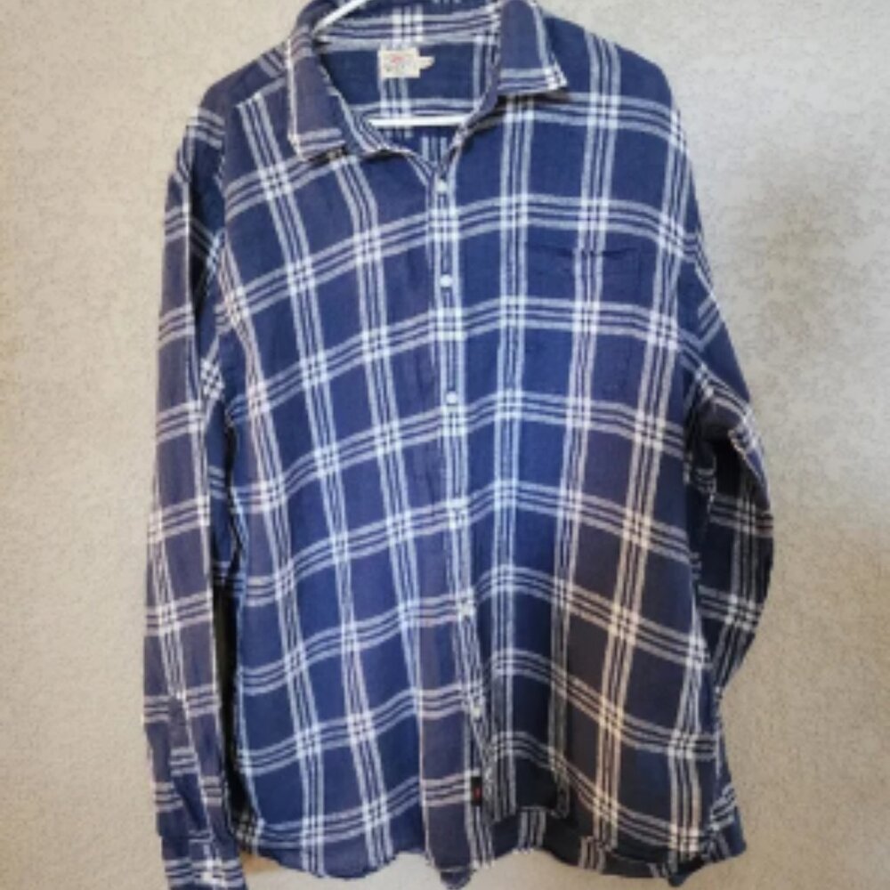 Faherty Linen Long Sleeve Button Down Shirt Size XXL